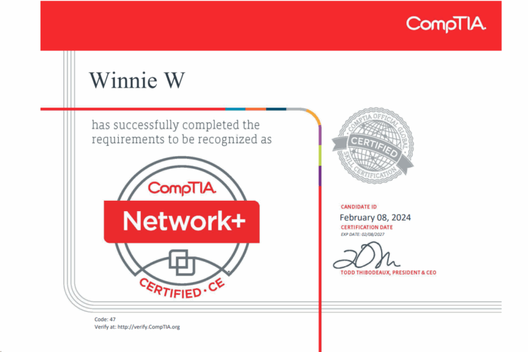 comptia n+ certificate
