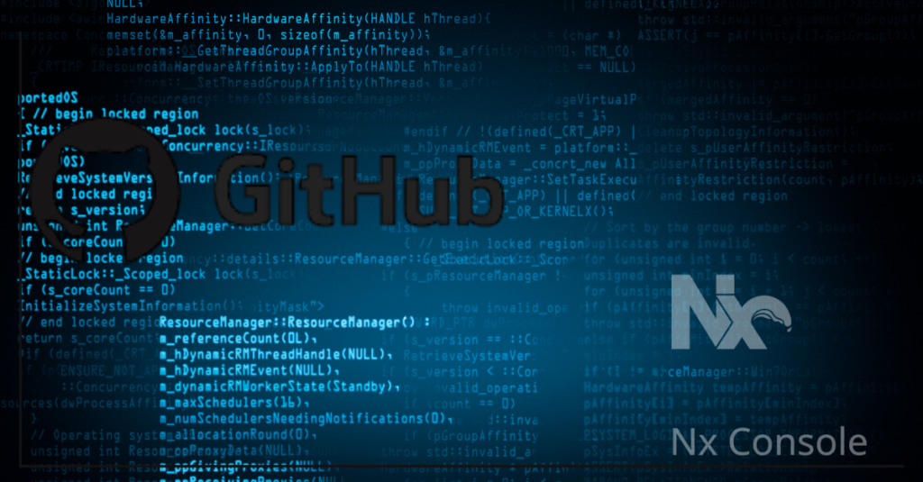 Image with Github and Nx Console logos.